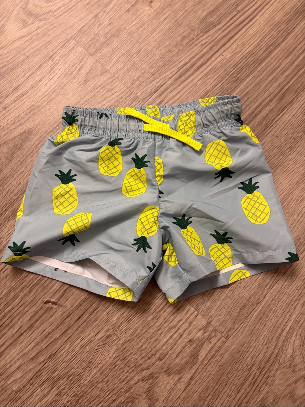 H&M Pineapple Print Swim Shorts in Yellow and Gray